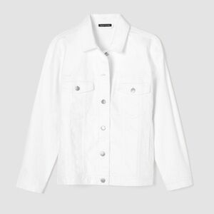 Eileen Fisher Garment-Dyed Organic Cotton Denim Jacket  White 1X – Excellent